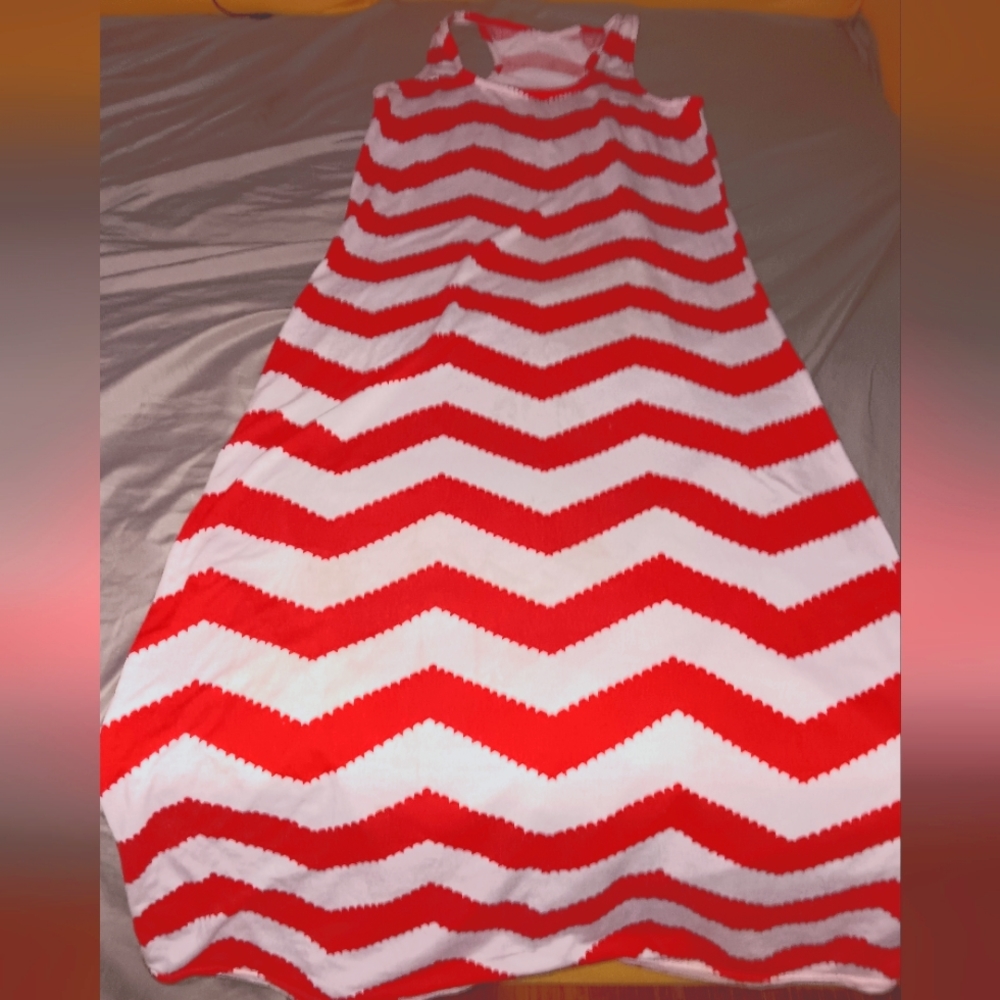 Red n White stripes Sun Dress
